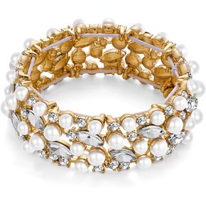 WOWORAMA Wedding Bridal Bracelet for Women Brides Bridesmaids Sparkly Austrian Crystal Teardrop Bracelet Bangle Rhinestone Elastic Stretch Bracelets for Wedding Party Prom in Kuwait