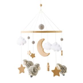 Baby Mobile for Crib, Montessori Baby Crib Mobile for Boys Girls, Baby Mobile for Bassinet, Nursery Decor for Infant Bedroom Hanging, Baby Mobile Soothe Toys - Gender Neutral Baby Gift (Pink)