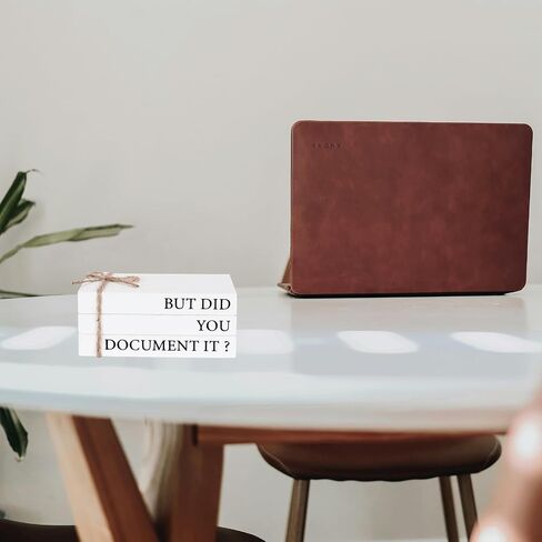 Wooden Decorative Books for Office Decor, But Did You Document It Sign, Rustic White Book Stack Faux Books for Office School Table Shelf Mantle in Saudi Arabia
