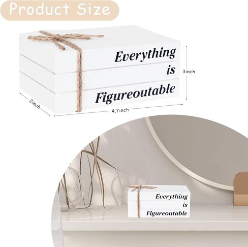 Wooden Decorative Books for Office Decor, But Did You Document It Sign, Rustic White Book Stack Faux Books for Office School Table Shelf Mantle in Kuwait