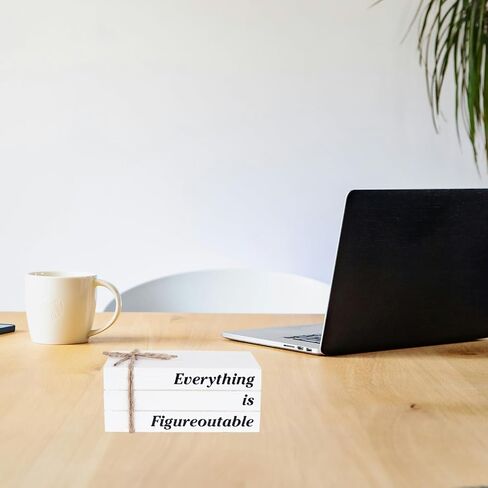 Wooden Decorative Books for Office Decor, But Did You Document It Sign, Rustic White Book Stack Faux Books for Office School Table Shelf Mantle in Kuwait