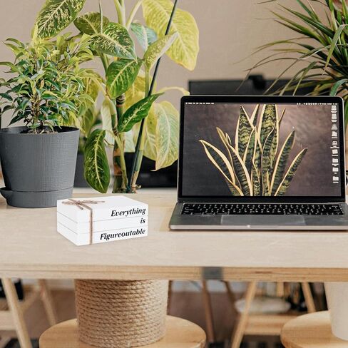 Wooden Decorative Books for Office Decor, But Did You Document It Sign, Rustic White Book Stack Faux Books for Office School Table Shelf Mantle in Kuwait