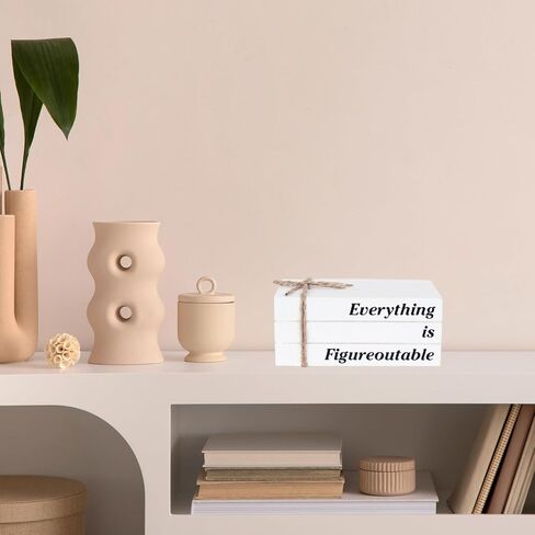 Wooden Decorative Books for Office Decor, But Did You Document It Sign, Rustic White Book Stack Faux Books for Office School Table Shelf Mantle in Kuwait