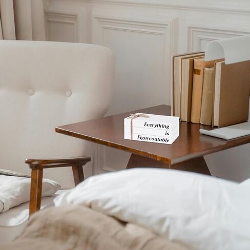 Wooden Decorative Books for Office Decor, But Did You Document It Sign, Rustic White Book Stack Faux Books for Office School Table Shelf Mantle in Kuwait