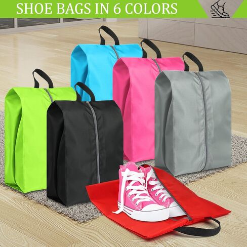 Shoe Bags for Travel Set of 4, Waterproof Oxford Travel Shoe Bags for Packing, Travel Essentials, Large Portable Travel Shoe Storage Bag with Zipper for Women and Men in Saudi Arabia