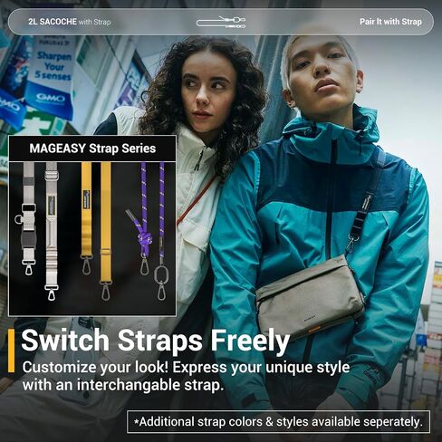 MAGEASY Small Crossbody Bag - Water-Resistant Small Sacoche Bag | Fit 6.9" Phone, Keys, Earbuds, Passport & More - 2L Sacoche in Saudi Arabia