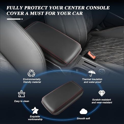 BIBIBO لعام 2024 Audi A3 غطاء وحدة التحكم المركزية، وسادة مسند الذراع 2022 2023 2024 Audi A3 8Y غطاء مسند الذراع Audi A3 الملحقات الداخلية 2022-2024 Audi A3 غطاء مسند الذراع A3 2022-2024 (خط أسود أحمر) in Kuwait