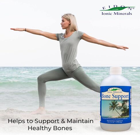 Eidon Mineral Bone Support Liquid Supplement - Ionic Trace Mineral Drops to add to Water for Bone Health, Calcium, Magnesium, Zinc, Manganese, Silica, Sulfur, Boron, Bioavailable - 18 oz in Kuwait