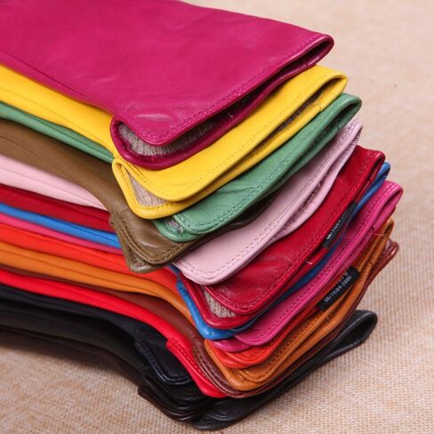 Winter Gloves for Women Genuine Leather Warm Cashmere & Wool Blend Lining Touchscreen Windproof Driving Dress in Kuwait