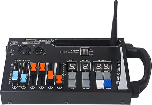 وحدة تحكم الإضاءة DMX، وحدة تحكم DMX 512 بـ 240 قناة لأضواء dj، مزودة بوظيفة النسخ الاحتياطي للبيانات USB باللون الأسود in Kuwait