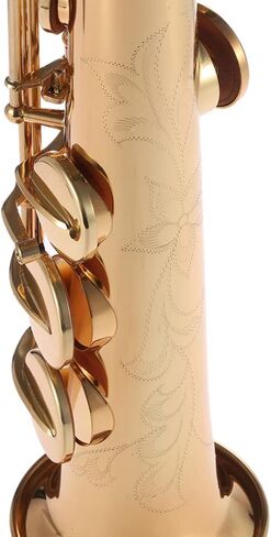 Btuty Brass Straight Soprano Sax Saxophone Bb B Flat Woodwind Instrument for Beginner Professional Natural Shell Key Soprano Saxophone with Carrying Case Gloves Cleaning Cloth Straps Cleaning Rod in Kuwait