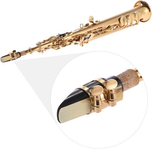 Btuty Brass Straight Soprano Sax Saxophone Bb B Flat Woodwind Instrument for Beginner Professional Natural Shell Key Soprano Saxophone with Carrying Case Gloves Cleaning Cloth Straps Cleaning Rod in Kuwait