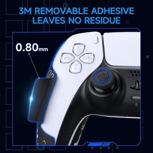 Controller Performance Grips Compatible PlayStation 5 DualSense Edge Controller,PS5 Anti-Slip Stickers Tape,Sweat-Absorbent Cover Skin,ps5 Edge Accessories,Black Print in Saudi Arabia