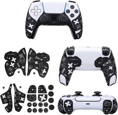 Controller Performance Grips Compatible PlayStation 5 DualSense Edge Controller,PS5 Anti-Slip Stickers Tape,Sweat-Absorbent Cover Skin,ps5 Edge Accessories,Black Print in Saudi Arabia