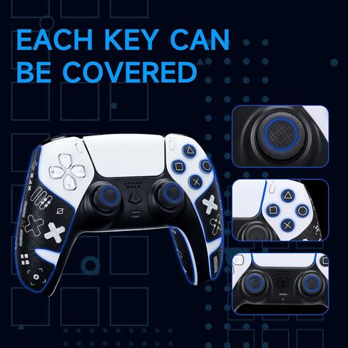 Controller Performance Grips Compatible PlayStation 5 DualSense Edge Controller,PS5 Anti-Slip Stickers Tape,Sweat-Absorbent Cover Skin,ps5 Edge Accessories,Black Print in Saudi Arabia