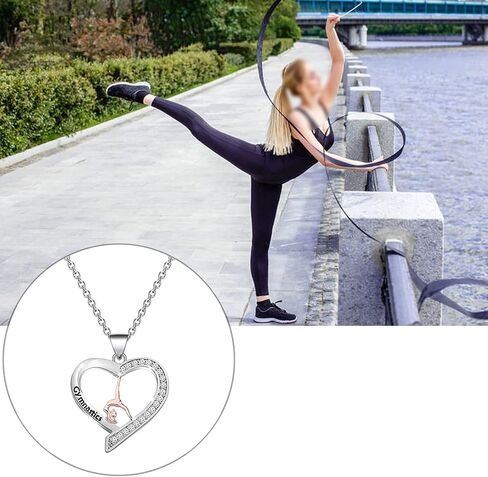 BNQL Gymnastics Necklace Gymnast Gifts Gymnastics Jewelry Gifts for Girls Gymnastics Pendant Team Gifts in Kuwait