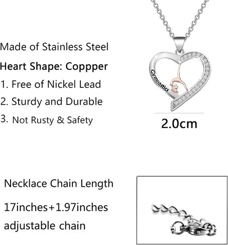 BNQL Gymnastics Necklace Gymnast Gifts Gymnastics Jewelry Gifts for Girls Gymnastics Pendant Team Gifts in Kuwait
