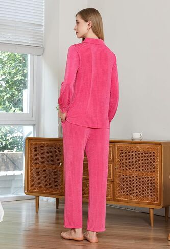 HEARTNICE Women Pajama Set Soft Long Sleeve Pajamas for Women Lightweight Sleepwear Lounge Pjs Set with Pockets in Saudi Arabia