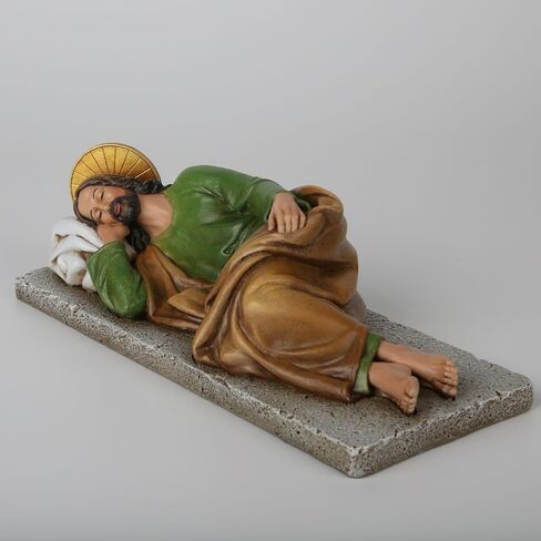 Renaissance Sleeping St. Joseph Statue,Home Décor Sleeping Joseph Statue,Catholic Statue Patrons for Church,Devout Gift,Prayerful Inspiration,9 inches L Saint Joseph Statue（Full Color） in Kuwait