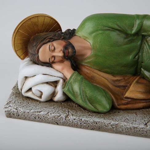Renaissance Sleeping St. Joseph Statue,Home Décor Sleeping Joseph Statue,Catholic Statue Patrons for Church,Devout Gift,Prayerful Inspiration,9 inches L Saint Joseph Statue（Full Color） in Kuwait