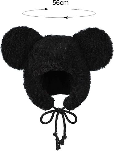 Fuzzy Bear Beanie Hat Faux Fur Trapper Cap Windproof Thermal Ushanka Plush Trooper Hat Winter Warm Sherpa Peruvian Cap Women in Saudi Arabia