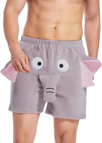 Mens Anime Cartoon Shorts Funny Pants Cute Soft Fleece Pajama Shorts in Kuwait