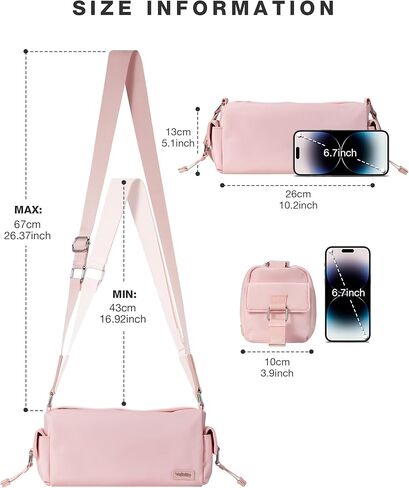 Nylon Crossbody Bag for Women Trendy Design Small Shoulder Sling Bag Clutch with Adjustable Strap in Kuwait
