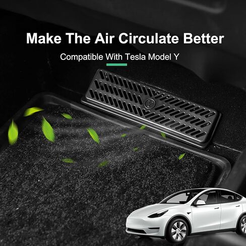 Compatible with Tesla Model Y 2019-2024 Backseat Air Flow Vent Cover Snap-in Installation Rear Under Seat Air Conditioning Outlet Grille Protector Pack of 2 Interior Accessories in Saudi Arabia