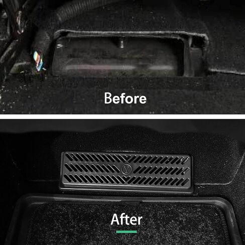 Compatible with Tesla Model Y 2019-2024 Backseat Air Flow Vent Cover Snap-in Installation Rear Under Seat Air Conditioning Outlet Grille Protector Pack of 2 Interior Accessories in Saudi Arabia