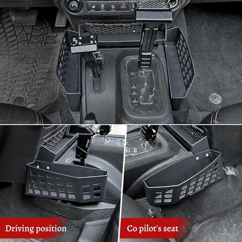منظم وحدة التحكم Z8 Gear Shift لـ 2011-2018 Jeep Wrangler JK JKU، صندوق تخزين ناقل الحركة من الفولاذ المقاوم للصدأ، صندوق تعليق وحدة التحكم المركزية، صندوق تخزين العملات المعدنية لعلبة التروس (يناسب ناقل الحركة القياسي فقط) in Kuwait