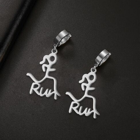Fashion Runner Dangle Earring Marathon Runner Gifts for Women Stainless Steel Sport Hoop Earrings Running Jewelry Gift in Kuwait