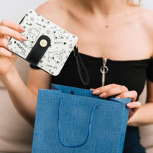 Cat Wallet girls Black Small Cute Wallets Coin Purse Minimalist Cat Design Women's Travel Wallets Leather Credit Card Holder with ID Window Kawaii Cash Wallet for Women Ladies and Girls in Saudi Arabia
