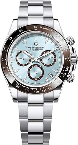 Pagani Design PD1644 Men’s Quartz Chronograph Watch VK63 Movement, Sapphire Crystal, Rainbow Bezel, Stainless Steel, 100M Water Resistant Sports Wristwatch in Kuwait