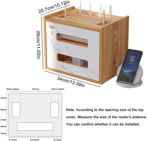 Catekro WIFI Router Storage Box, wifi Cabinet to Hide Router and Modem, Router Cover Decorative Box for Office and Home (273-White) in Kuwait