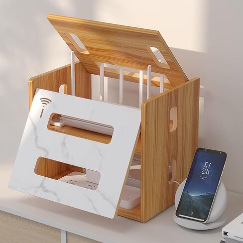Catekro WIFI Router Storage Box, wifi Cabinet to Hide Router and Modem, Router Cover Decorative Box for Office and Home (273-White) in Kuwait