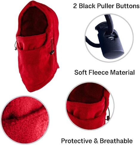 Premium Windproof Fleece Ski Mask - Warm Balaclava Hood for Winter Sports & Outdoor Activities in Saudi Arabia
