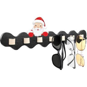 Beechwood Sunglasses Organizer Wall, Wall Mounted Sunglass Holder for Multiple Glasses, Hanging Sunglasses Organizer Storage with 7 Slots, Sunglass Holder for Wall (White)