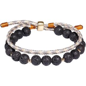 Essential Oils Lava Rock Braided Bracelet for Men Women Diffuser Meditation Friendship Adjustable Cord Yoga Bracelets