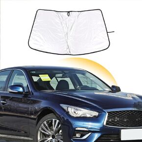 Front Windshield Sun Shade Compatible with Infiniti Q50 2013-2022，Sunshade Foldable Sun Visor Protector Blocks UV Rays ，Keep Your Car Cooler 1 Piece (Style A)