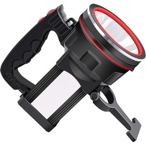 Rechargeable Spotlight Flashlight with 1000000 High Lumen LED, Waterproof Outdoor Handheld Spot Light Built-in 15200mAh Power Bank, Searchlight Flashlight for Boat, Fishing, Camping, Hunting