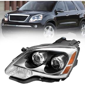Halogen Headlights Assembly Fit for 2007 2008 2009 2010 2011 2012 GMC Acadia, Driver and Passenger Side