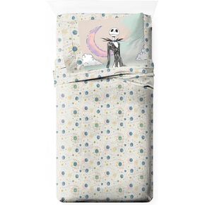 Jay Franco Disney Mickey Mouse Full Sized Sheet Set - Moons and Stars Super Soft 4 Piece Bedding Set - Kids Microfiber Sheets Includes Reversible Pillow Covers