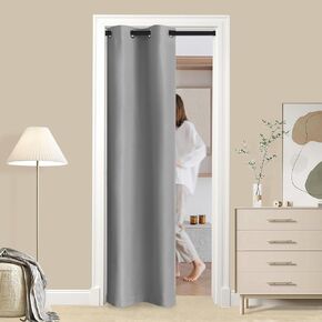 Blackout Door Curtains Room Dividers Doorway Closets Window Curtains Privacy for Bedroom Closet Sliding Glass Doors (1 Panel, 25 x 40 Inch, Black)