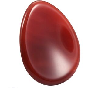 SUNYIK Handcarved Thumb Worry Stone, Polished Palm Pocket Stones Healing Crystals, Teardrop Carnelian