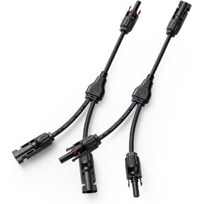Solar Connectors Y Branch Parallel PV Adapter Cable Solar Panel Connector Wire Plug Tool Kit for Solar Panel (M/FF+F/MM)