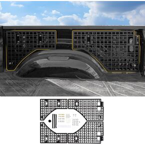 لوحة مولي متوافقة مع 2019-2024 دودج رام 1500 5.7 قدم سرير قصير شاحنة سرير لوحة تخزين خلفية منظم رف رف البضائع لـ 2023 رام 1500 بدون ملحقات كلاسيكية (لوحة مولي جانبية) in Kuwait
