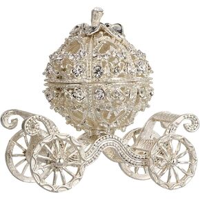 PATKAW Pumpkin Carriage Rhinestones Box 1 Pc 8x7.5x5cm Rhinestone Crystal Pumpkin Carriage Trinket Boxes Jewelry Box Jewelry Display Holder Organizer Ornament Christmas Gift