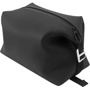CONTAIL 6.5" 3L Silicone Toiletry Bag with 3 Mesh Pocket,Water-resistant Mens Dopp Kit,Foldable Shaving Bag for Toiletries Accessories,Black