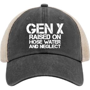 GEN X Raised On Hose Water and Neglect Hat Womans Hat AllBlack Womens Beach Hat Gifts for Grandma Running Cap