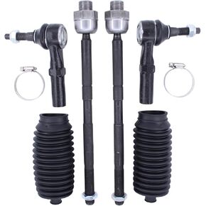 MOTOKU Front Inner and Outer Tie Rod Ends with Boots for Ram 1500 RWD 2006-2008, Ram 2500 3500 RWD 2003-2011